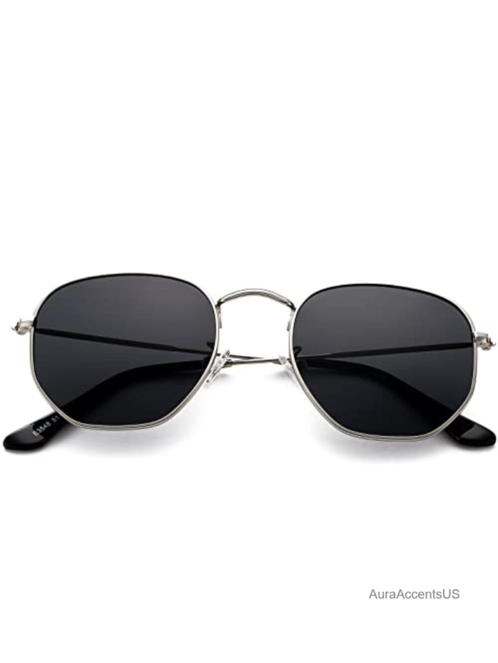 Hexagonal Polarized Sunglasses Metal Frame UV Protection Unisex Retro Square